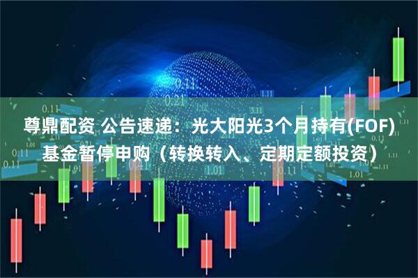 尊鼎配资 公告速递：光大阳光3个月持有(FOF)基金暂停申购（转换转入、定期定额投资）